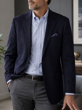 Jos. A. Bank Men's 100% Cashmere Navy Blazer Size 46R